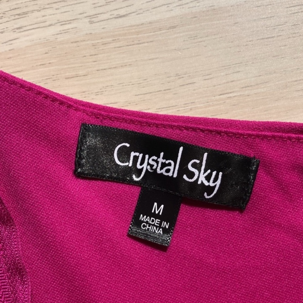 Crystal Sky Vibrant Pink One-Shoulder Jumpsuit, Women’s Size Medium - Picture 8 of 8
